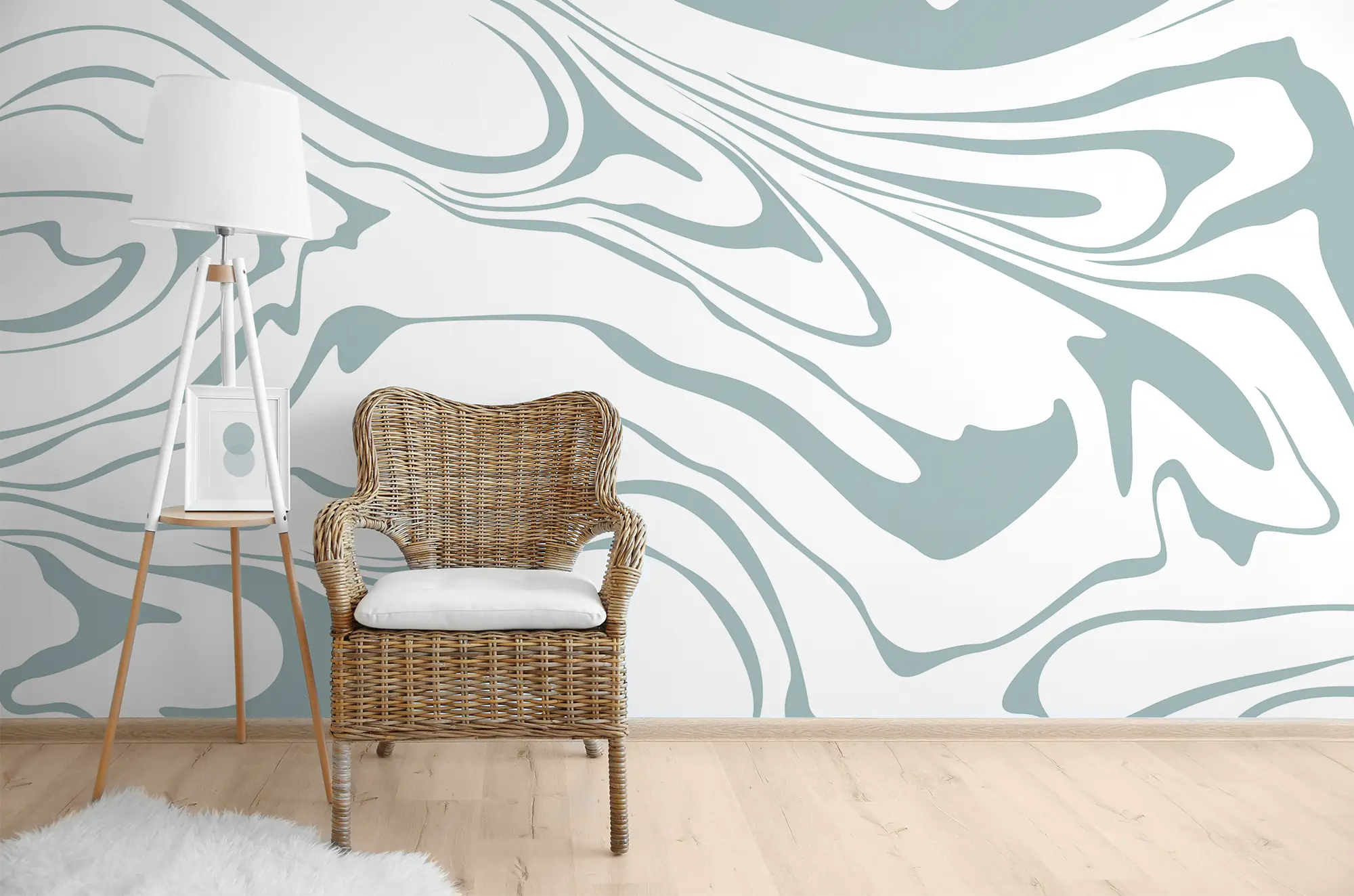 Room-chair-wallpaper-mural-wall-marbling-abstract-design