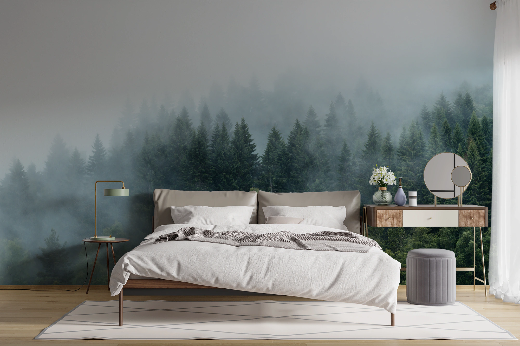 bedroom-forest-wall-mural-trending-interior-accent-wall