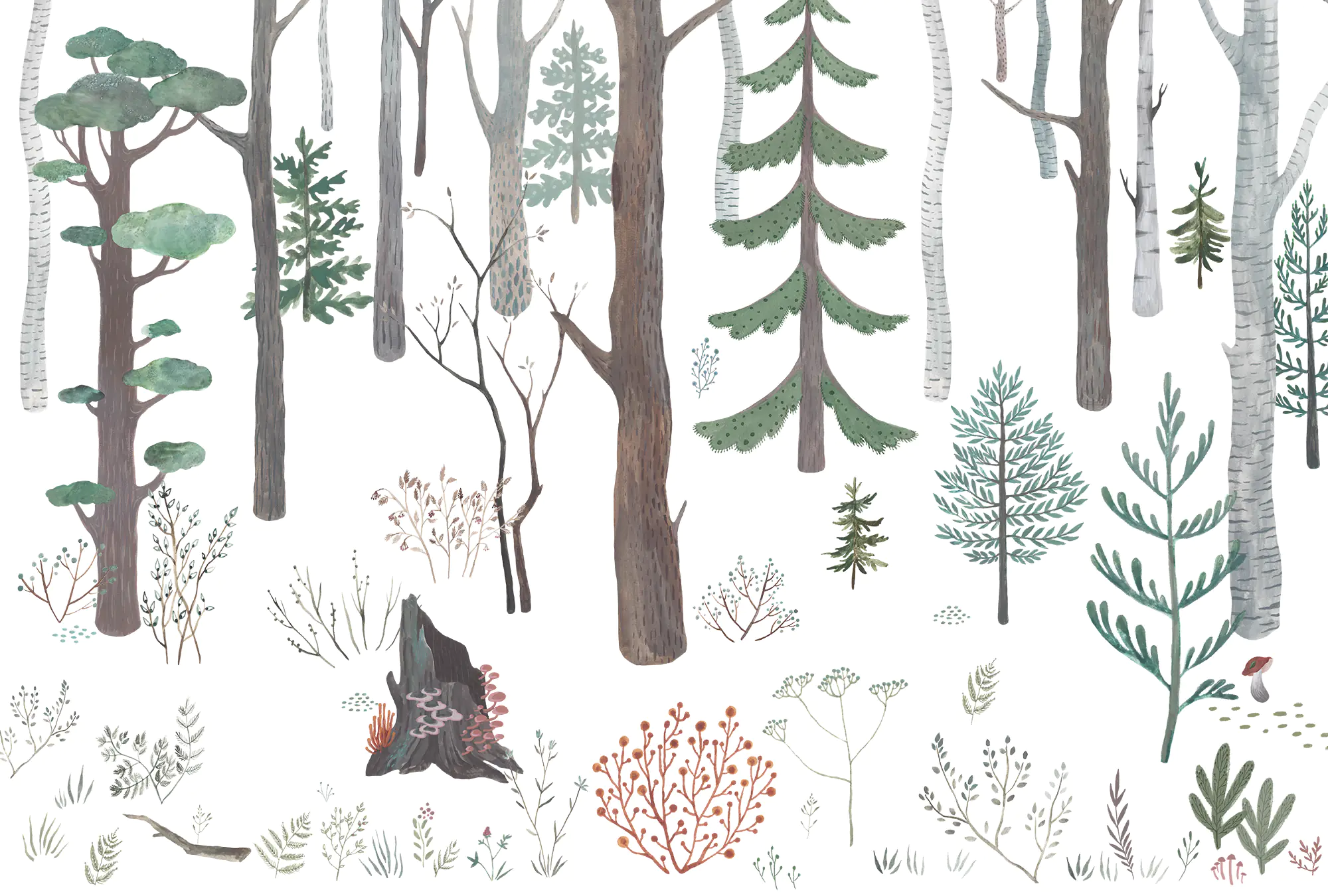 wallpaper-mural-forest-design-illustration